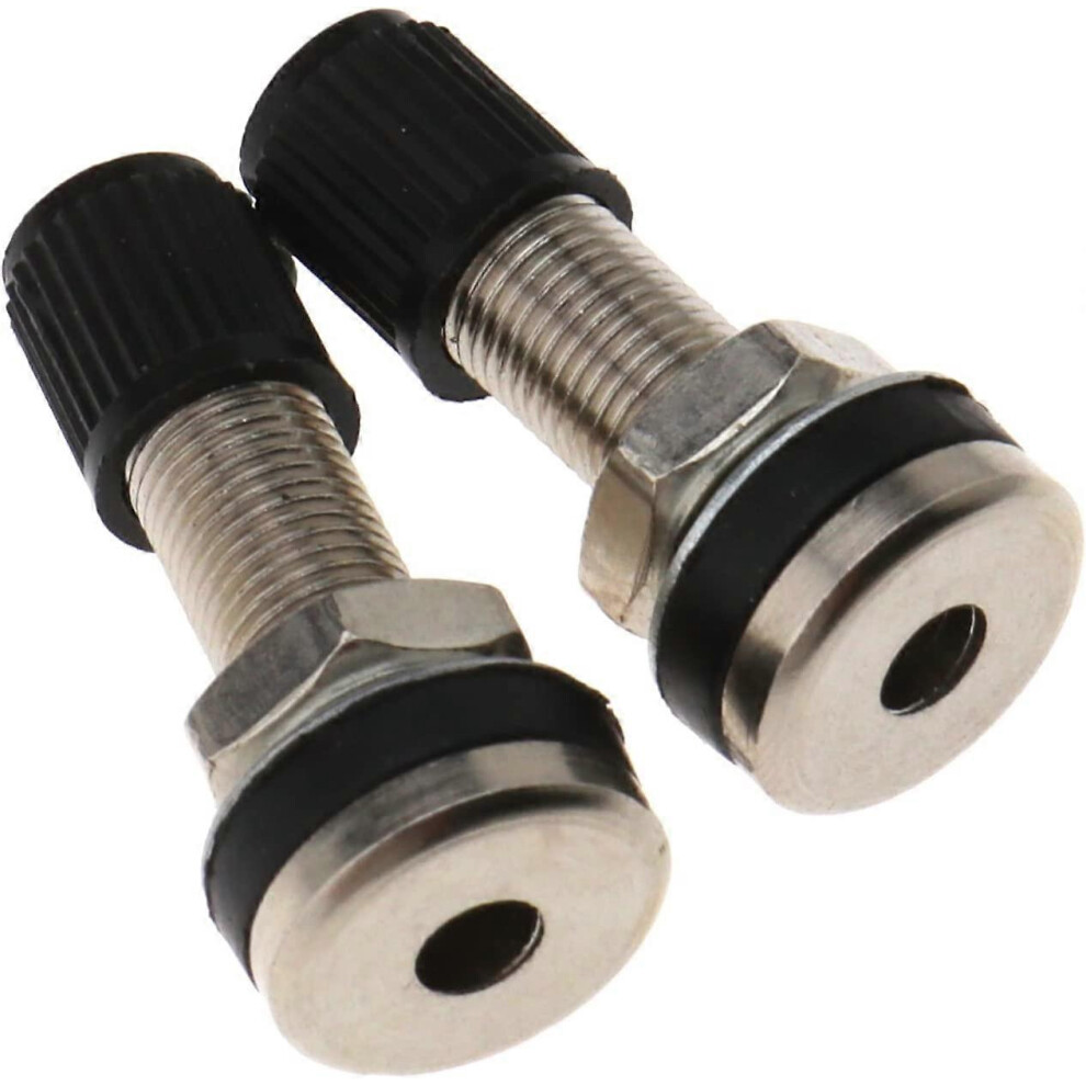 (As Show, One Size) 2Pcs Car Motorcycle Tire Tire Valve Tubeless Metal Valve Stems With Dust Caps15*32Mm 4704245277529