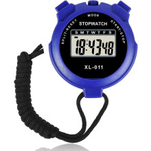 (As show, One size) Waterproof Electronic Stopwatch, Multifunction Sports Stopwatch, Digital Stopwatch Interval Referee Digital Watch ABS Outdoor with Lanyard (Blue)