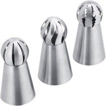 (As show, One size) 3pcs Pastry Nozzles, Stainless Steel Piping Bag Decorating Accessories - Cake Decorating for Pie, Biscuit, Pastry, Candy, Cake, Cupcakes and Cookies