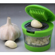 (As show, One size) Portable Garlic Crusher Abs Stainless Steel Garlic Press Multifunction Garlic Press Garlic Crusher High Quality Garlic Cutter Easy To Use Solid Used I