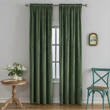 2025 Latest Model Velvet Curtains for Bedroom Green 5284 inch Soft Blackout Thermal Insulated