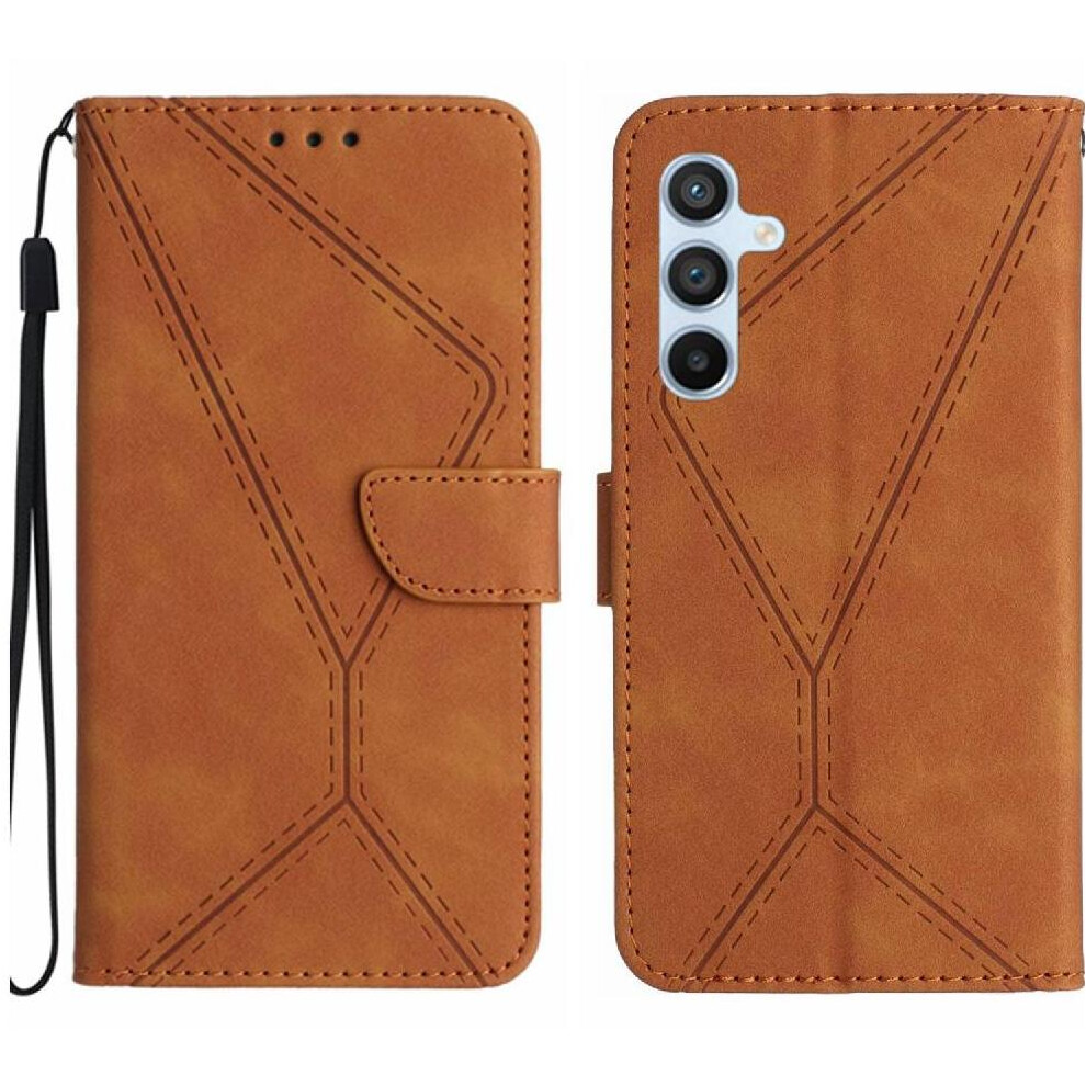 (Brown) Case For Samsung Galaxy S25 Fe Soft Pu Leather Leather Wallet High Quality Tpu Stitching Embossed Brown 764563637362