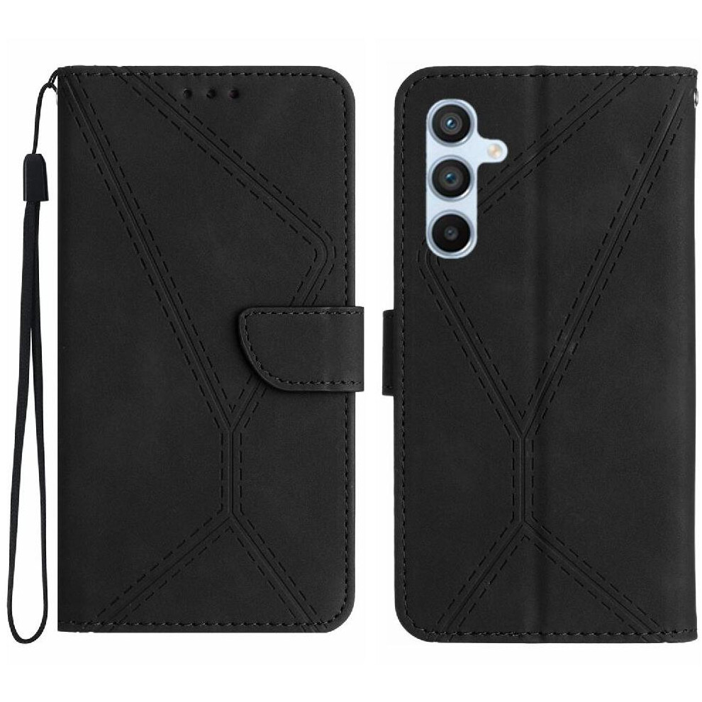 (Black) Case For Samsung Galaxy S25 Fe Soft Pu Leather Leather Wallet High Quality Tpu Stitching Embossed Black 764563637348
