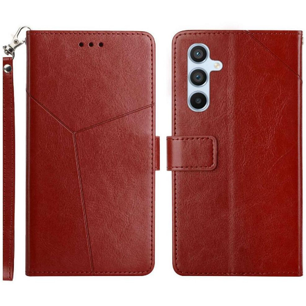 (Brown) Case For Samsung Galaxy S25 Fe Leather Wallet Flip Cover Book Folding Kickstand-Durable Shockproof Tpu Shell Brown 764563637478
