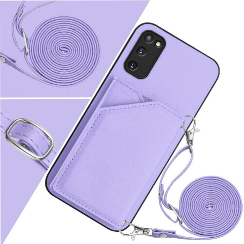 (Light Violet) Compatible Case for Samsung Galaxy S20 Fe Accurate Incision Unique High Quality Kickstand Function 1
