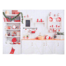 Food Photography Backdrops Christmas Kitchen Background Cloth 210X150CM 3D Multi 1Set