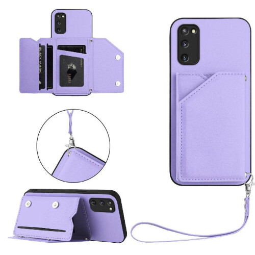 (Light Violet) Compatible Case for Samsung Galaxy S20 Fe Accurate Incision Kickstand Function Unique High Quality 1