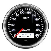Cnspeed Universal Speedometer 12v/24v Odometer 85mm 220km/h for Car Motorcycle Lcd Tachometer