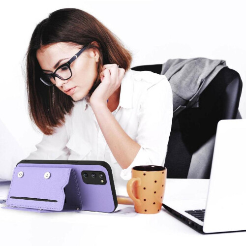 (Light Violet) Compatible Case for Samsung Galaxy S20 Fe Accurate Incision Kickstand Function High Quality Unique 2