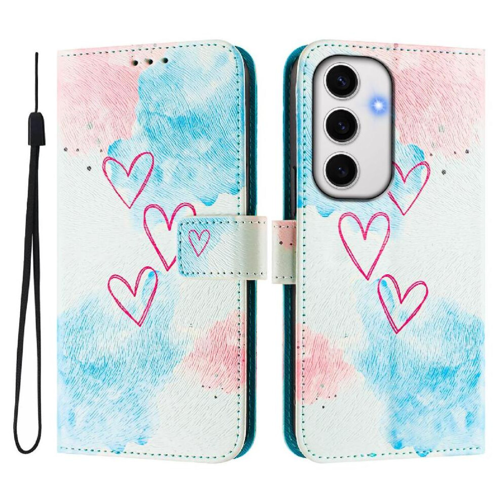 (C6) Case For Samsung Galaxy S24 5G Pattern Magnetic Closure Flip Leather Wallet Wrist Strap 764563647262