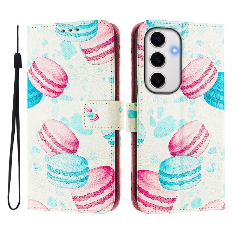 (C5 ) Case For Samsung Galaxy S24 5G Pattern Magnetic Closure Flip Leather Wallet Wrist Strap 764563647255