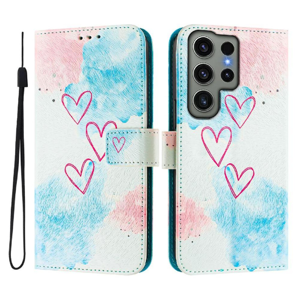 (C6) Case For Samsung Galaxy S23 Ultra Flip Leather Wallet Wrist Strap Pattern Magnetic Closure 764563647385