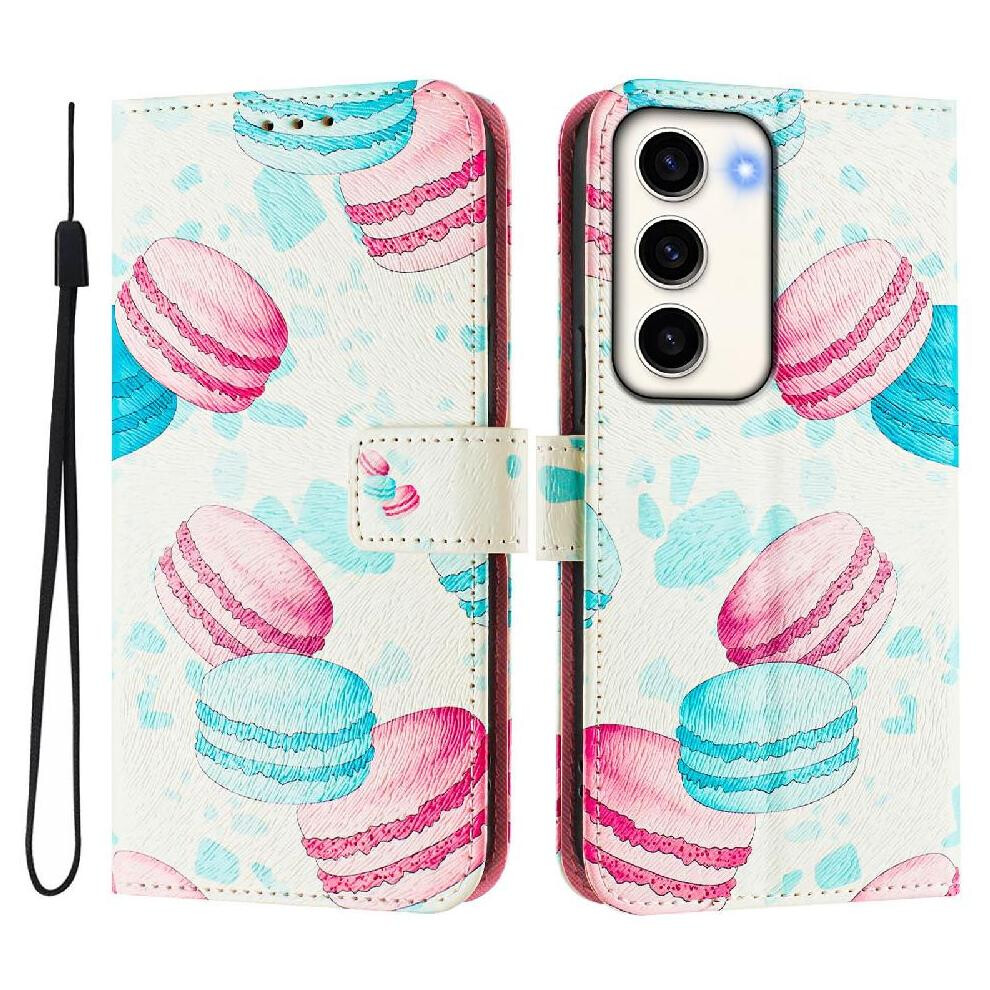 (C5 ) Case For Samsung Galaxy S23 Wrist Strap Pattern Magnetic Closure Flip Leather Wallet 764563647552