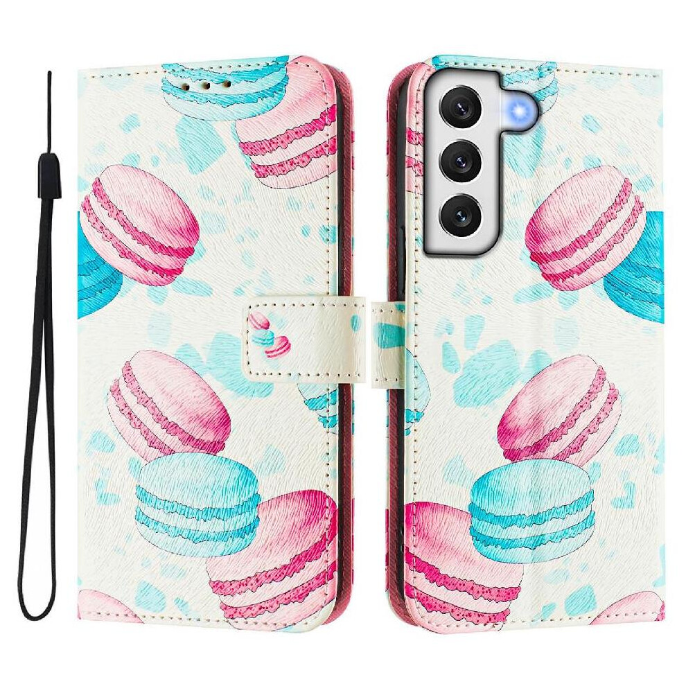 (C5 ) Case For Samsung Galaxy S22 Plus Pattern Magnetic Closure Wrist Strap Flip Leather Wallet 764563647675