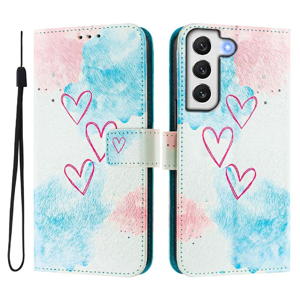 (C6) Case For Samsung Galaxy S22 Plus Pattern Magnetic Closure Wrist Strap Flip Leather Wallet 764563647682