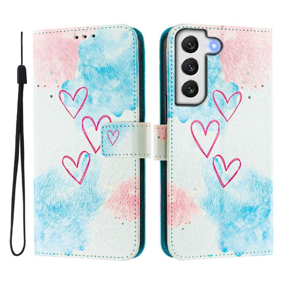 (C6) Case For Samsung Galaxy S22 5G Wrist Strap Pattern Magnetic Closure Flip Leather Wallet 764563647743
