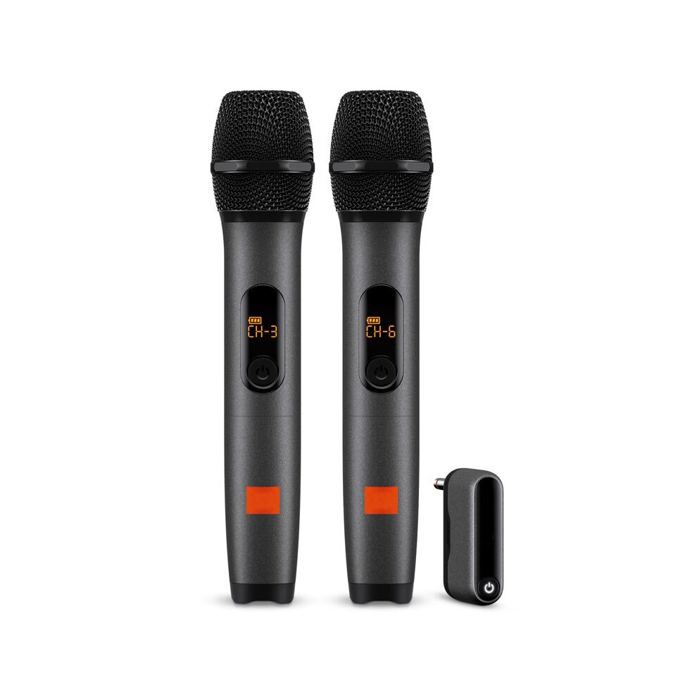 Wireless Two Microphone System with Dual-Channel Receiver, Microphone for Karaoke, Party Singing, DJ