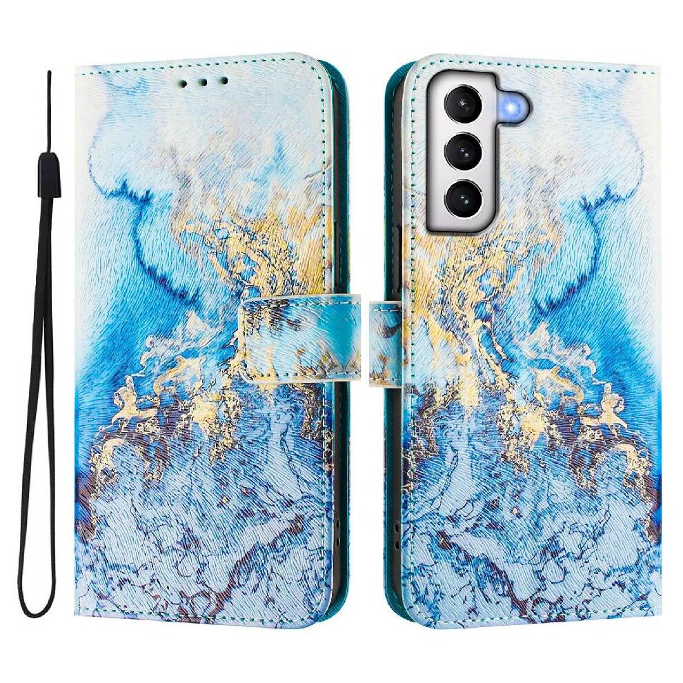(C1 ) Case For Samsung Galaxy S21 Plus Wrist Strap Pattern Magnetic Closure Flip Leather Wallet 764563647811