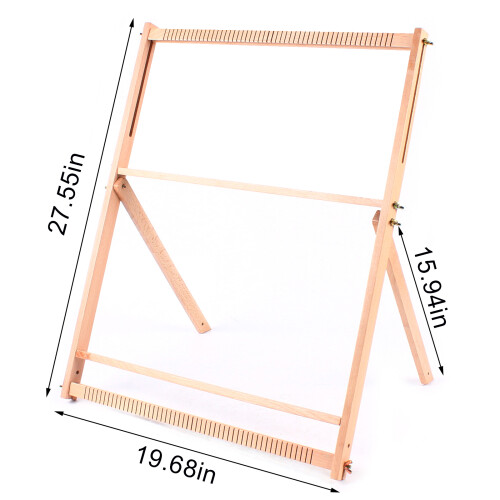 Weaving Loom Frame,Wooden Weaving Machine W/ 3 Adjustable Gears 1