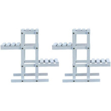 (As show, One size) 2 Pieces Of White Wooden Flower Stand, Decorative Shelf, Three-layer Flower Stand, Garden Balcony P