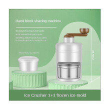 (As show, One size) Manual Ice Crusher Smoothies Ice Breaker With 2x Ice Box Mold Shaved Ice Machine For Kitchen Gadget