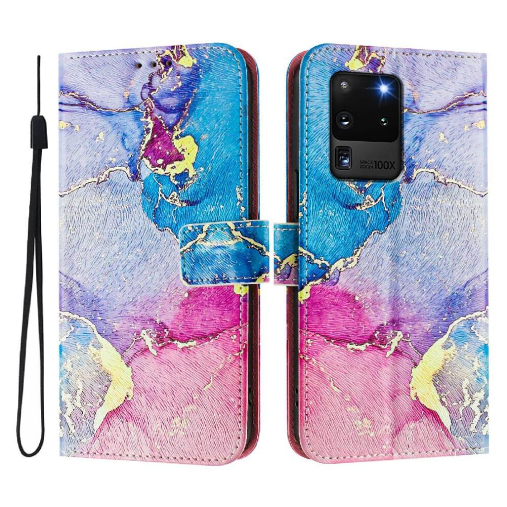 (C2) Case For Samsung Galaxy S20 Ultra Flip Leather Wallet Pattern Magnetic Closure Wrist Strap 764563648009