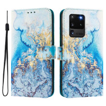 (C1 ) Case for Samsung Galaxy S20 Ultra Flip Leather Wallet Pattern Magnetic Closure Wrist Strap