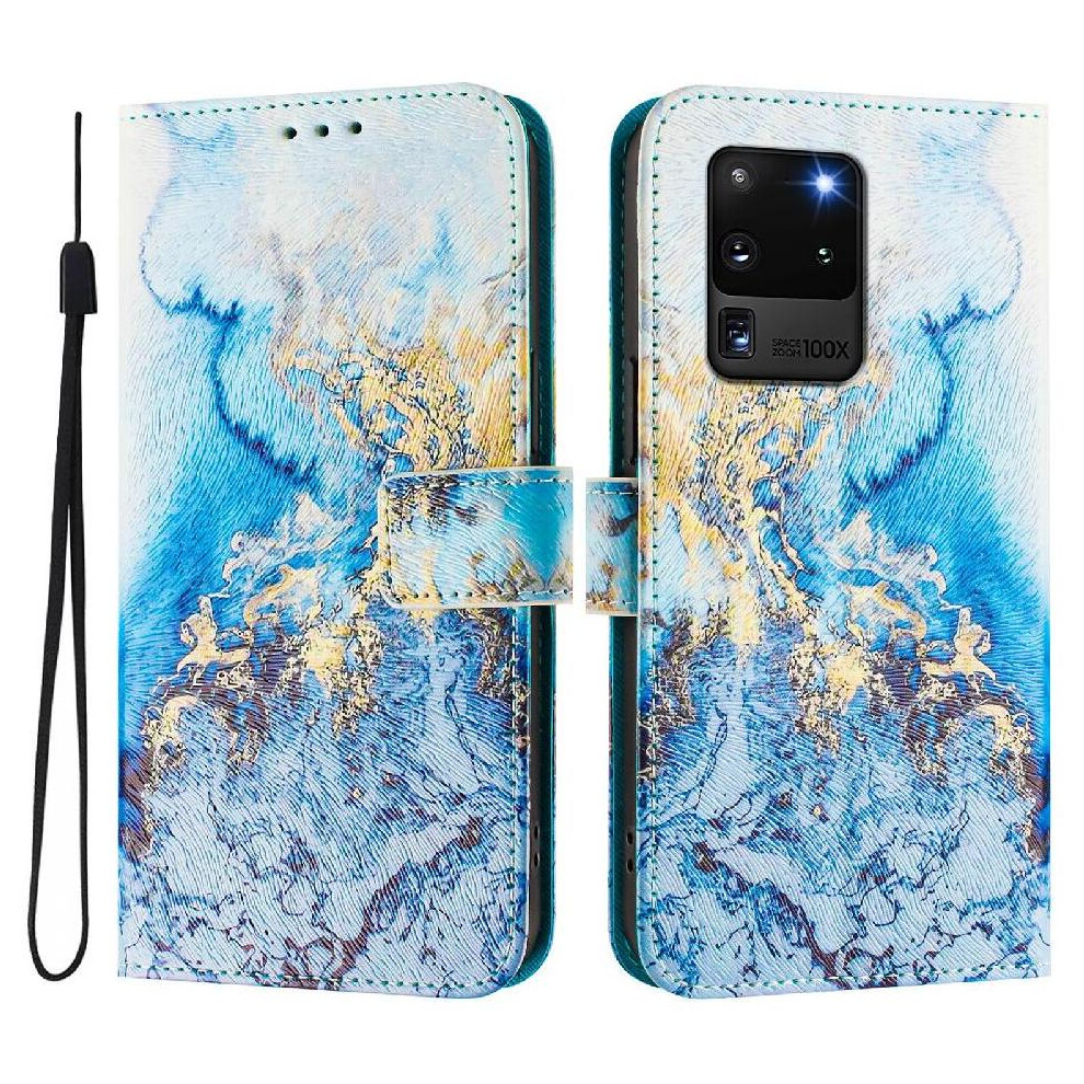 (C1 ) Case For Samsung Galaxy S20 Ultra Flip Leather Wallet Pattern Magnetic Closure Wrist Strap 764563647996