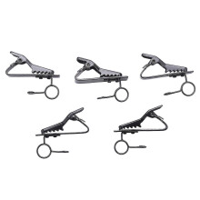 (As show, One size) 5 Pcs Ring Mini 7.5 Mm Microphone Clip Holder Tie Clip Clip Practical (black)