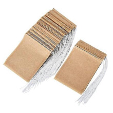 (As show, One size) 300 Pcs Tea Filter Bag Disposable Paper Tea Bag With Drawstring Unbleached Paper, Suitable For Loos