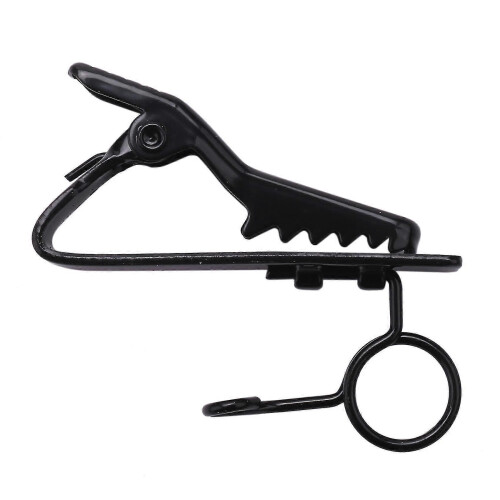 (As show, One size) 5 Pcs Ring Mini 7.5 Mm Microphone Clip Holder Tie Clip Clip Practical (black) 2