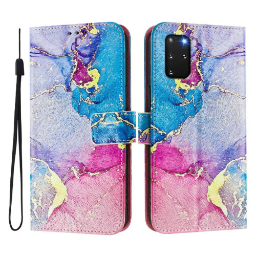 (C2) Case for Samsung Galaxy S20 Plus Flip Leather Wallet Pattern Magnetic Closure Wrist Strap
