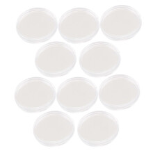 (As show, One size) 10 Pcs Small Round Transparent Plastic Coin Capsules Box 30mm