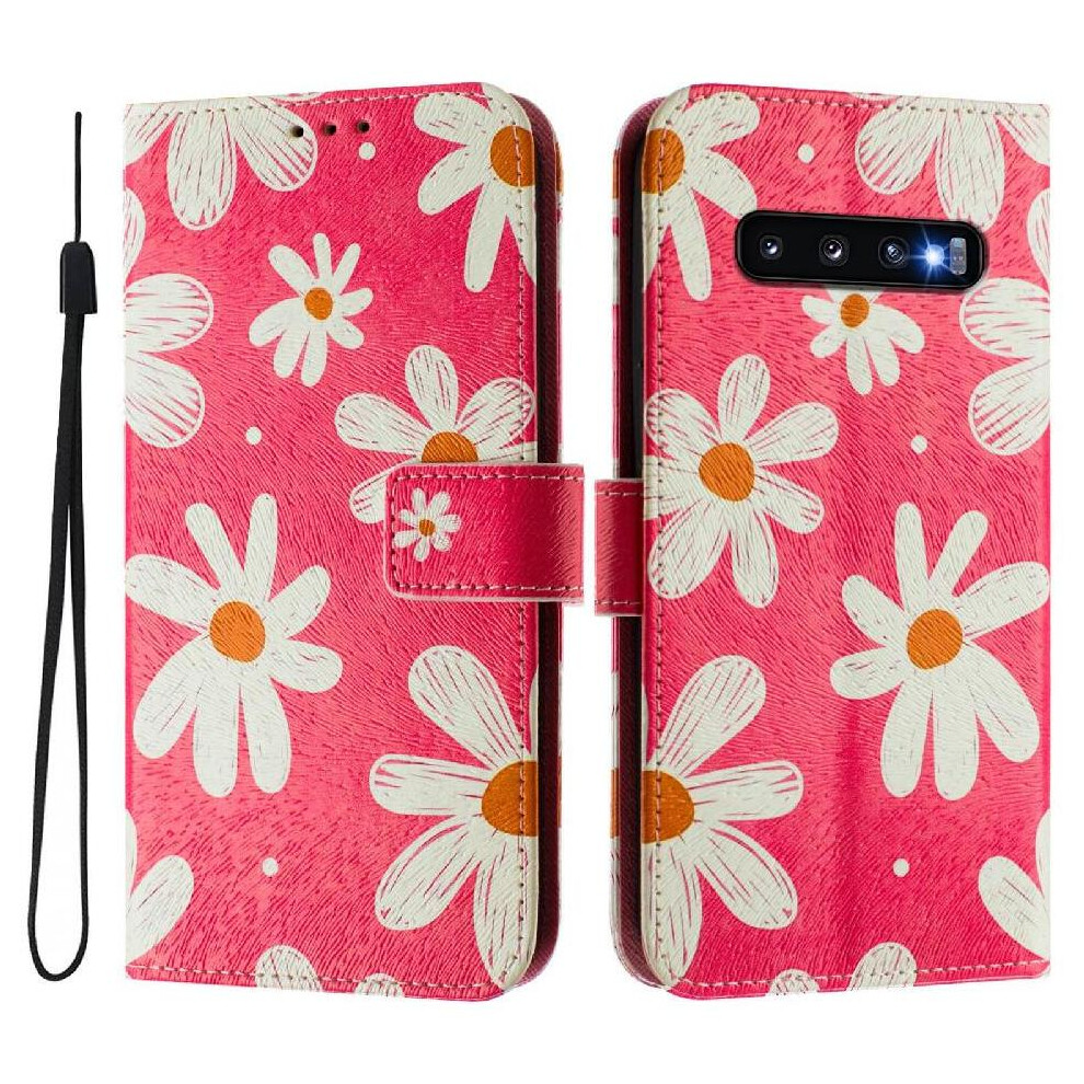 (Ohter) Case For Samsung Galaxy S10 Wrist Strap Pattern Magnetic Closure Flip Leather Wallet 764563648382