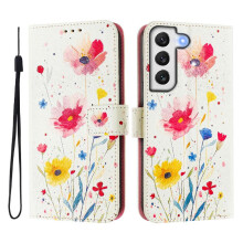(C5 ) Case for Samsung Galaxy S22 5g Pattern Flip Cover with Credit Slot Wallet Pu Leather