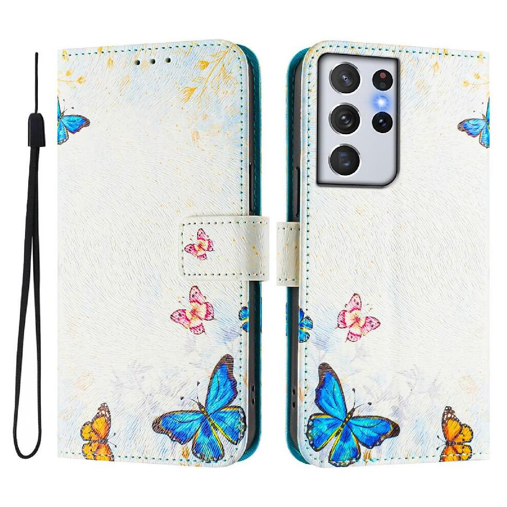 (Ohter) Case For Samsung Galaxy S21 Ultra 5G Wallet Pu Leather With Credit Slot Pattern Flip Cover 764563648924