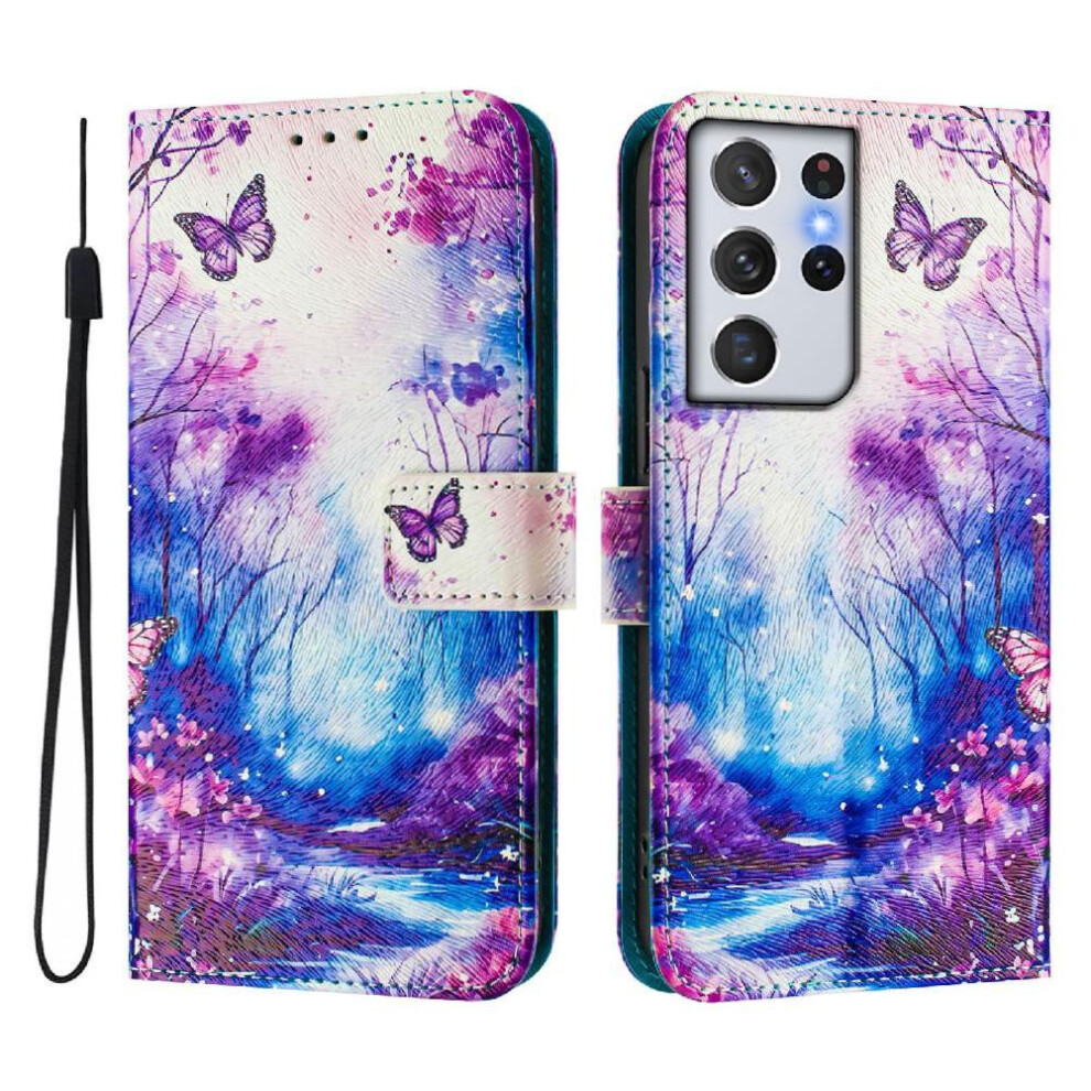 (C3 ) Case For Samsung Galaxy S21 Ultra 5G Wallet Pu Leather With Credit Slot Pattern Flip Cover 764563648917