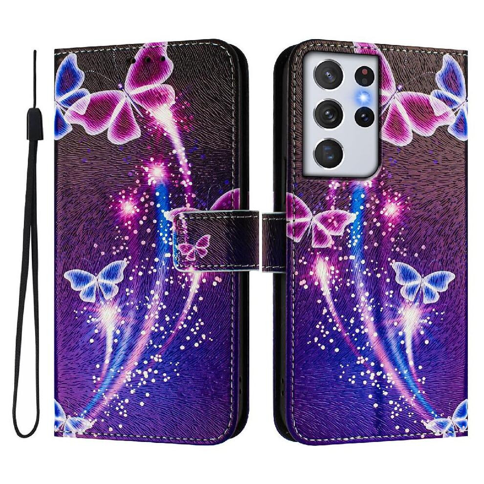 (C1 ) Case For Samsung Galaxy S21 Ultra 5G Wallet Pu Leather With Credit Slot Pattern Flip Cover 764563648894