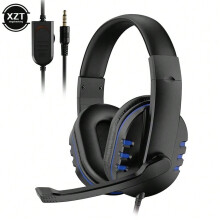 (Blue) Wired gaming Headphones Gamer Headset with Microphone For PC Computer Laptop PS4 PS5 Play Station 4 5 Nintendo Switch Tablet