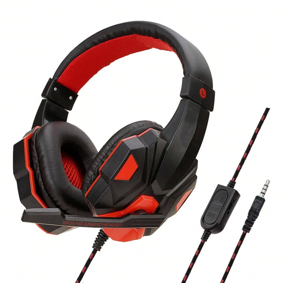 (Red) 3.5mm Wired Gaming Headphones With Microphone 120 Adjustable PC Bass Stereo Gamer Headset For PS4 PS5 Xbox Smartphone Laptop-image-OPC-PHP5HBD-NEW