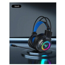 (black) G58 G60 Gaming Headset 7.1 Stereo SVirtual Surround Bass Earphone Headphone with Mic LED Light for Computer PC Gamer Foldable