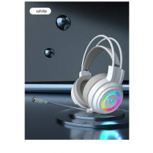 (WHITE) G58 G60 Gaming Headset 7.1 Stereo SVirtual Surround Bass Earphone Headphone with Mic LED Light for Computer PC Gamer Foldable