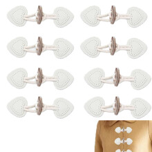 8 Sets PU Leder Hars Hoorn Toggle Verschlussen, Naai-op-knoppen voor jassen, Trenchmates en wol bovenbekleding, DIY Naai-accessoires voor ha
