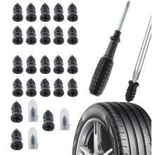 Punktur Reparatie Kit,40pcs Vacuüm Banden Reparatie Naagels,Banden Reparatie Kit Auto,Spiraal Gummi Banden Reparatie Kit met Schroefhebber,