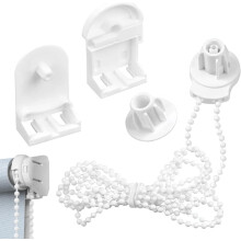 LTSVBO 25mm Jalousien armaturen, voorhangarmaturen, vervangende accessoires met parelketting, ideaal voor de bevestiging van jalousien en la
