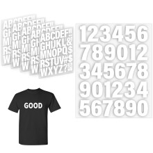 Wit ijzer op letters voor kleding, 210 stuks 2 inch warmteoverdracht vinyl alfabet, DIY gepersonaliseerde naam druk voor T-shirts, sport