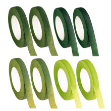 LTSVBO Bloemist Tape Grün, 8 stuks klebrige bloemenband voor strooien, bloemenarrangementen en doe-het-zelf handwerksprojecten, essentiële b