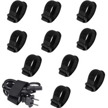 Haken und Schleife Kabelriemen, zwarte Zelfklevende Nylon Kabelbinder Bevestiging met spannen, verstelbare herbruikbare zware Befe