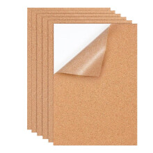 LTSVBO Zelfklevende Korkblad, 6 Verpakkingen 1mm dikke Korkbladen, perfect voor onderlagen, wanddecoratie en doe-het-zelf ambacht (21x30 cm)