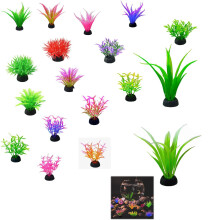 FWORUAIS Vistank accessoires Kunstmatige planten, 18st groene aquarium decoraties planten, aquarium decor kunststof planten